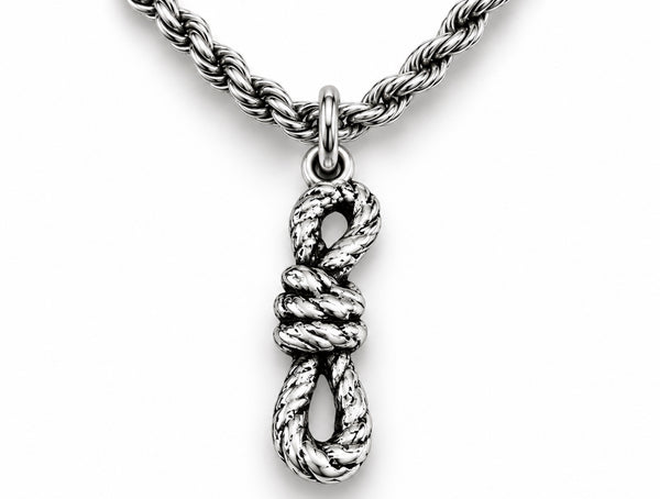 Officially Licensed Alina May, Shibari Rope Pewter Charm Necklace
