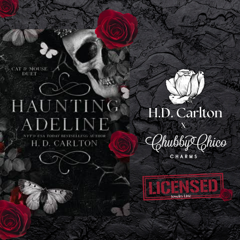 Officially Licensed H.D. Carlton Haunting Adeline, Adeline and Zade Pewter Bag Charm Clips Set