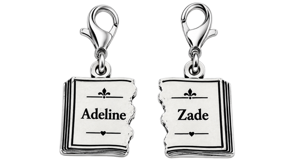 Officially Licensed H.D. Carlton Haunting Adeline, Adeline and Zade Pewter Bag Charm Clips Set