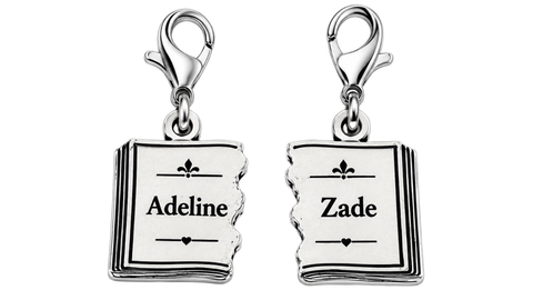 Officially Licensed H.D. Carlton Haunting Adeline, Adeline and Zade Pewter Bag Charm Clips Set