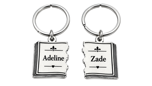 Officially Licensed H.D. Carlton Haunting Adeline, Adeline and Zade Pewter Keychains Set