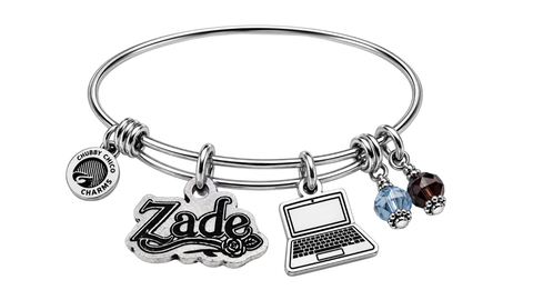 Officially Licensed H.D. Carlton Haunting Adeline, Zade Pewter Charm Bangle