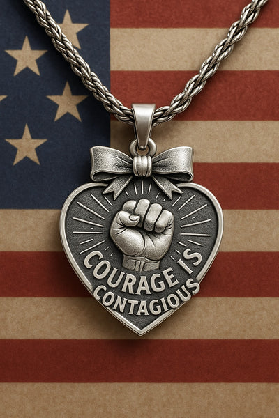 Courage is Courageous 20" Rope Necklace Liberty Freedom Military Awareness