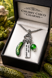 Just a girl in love with pickles Pickle jar charm holder necklace 20" chain