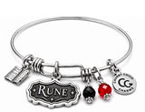 Rune with book Invoking the Blood Bag charm bangle bracelet- Licensed