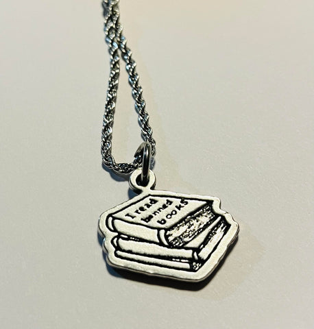 I read banned books Single Charm Necklace
