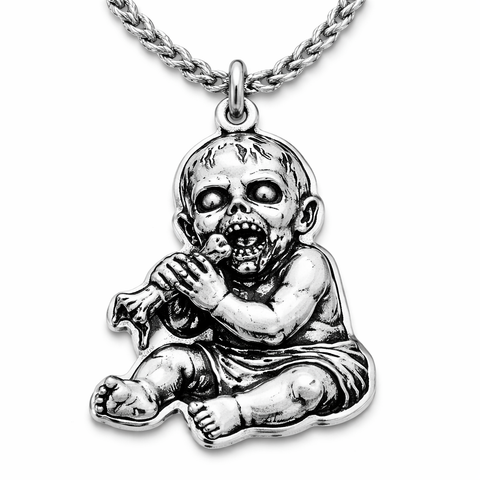 Zombie boy baby eating  Single Charm Necklace