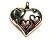 My Heart Has Hearts To Love Genuine American Pewter Charm