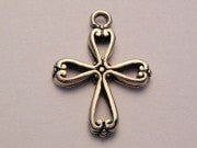 Open Cross Genuine American Pewter Charm