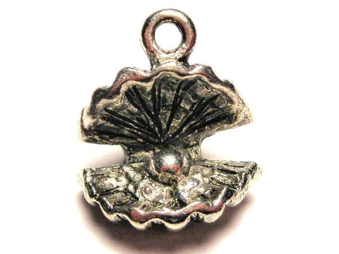 Oyster With Pearl Genuine American Pewter Charm