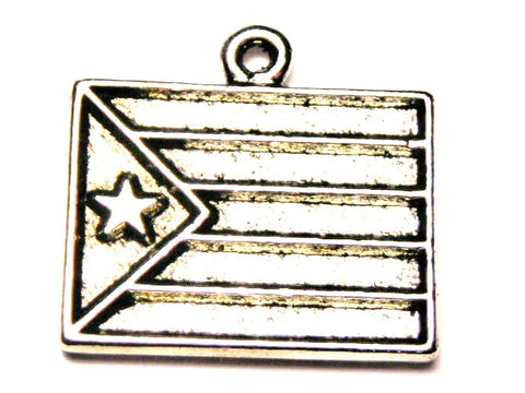Puerto Rico Flag Genuine American Pewter Charm