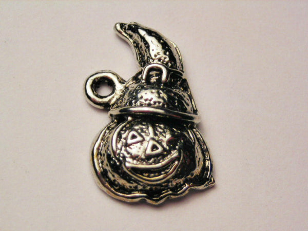 Pumpkin With Witch Hat Genuine American Pewter Charm