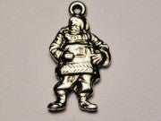 Santa With Hand On Belly Genuine American Pewter Charm