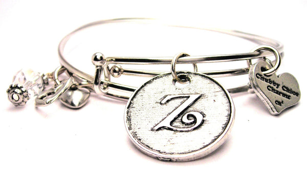 initial z bracelet, initial z bangles, initial z jewelry, letter z bracelet, letter z bangles