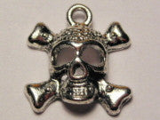 Skull And Crossbones Genuine American Pewter Charm