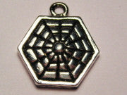 Rustic Spider Web Genuine American Pewter Charm