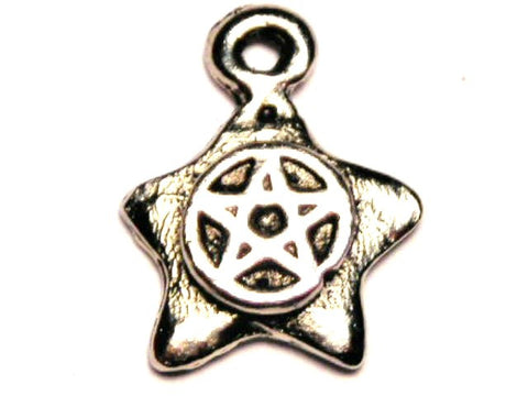 Star With Pentacle Genuine American Pewter Charm