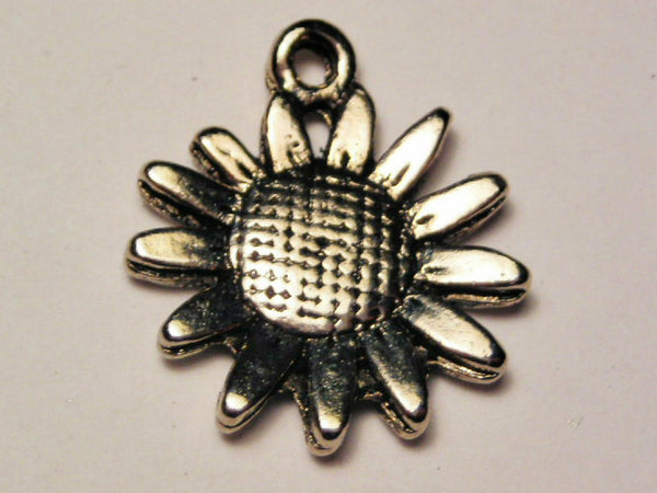 Sunflower In Circle Genuine American Pewter Charm