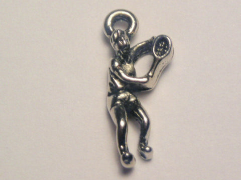 Tennis Player Genuine American Pewter Charm