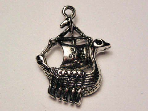 Vintage Viking Ship Genuine American Pewter Charm