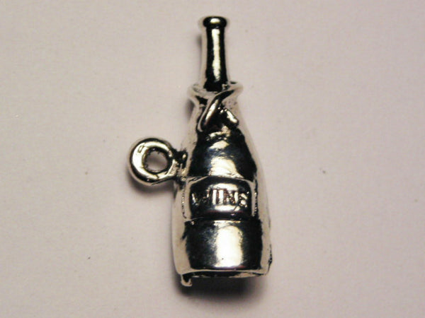 Wine Bottle Genuine American Pewter Charm