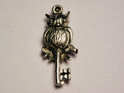 Wise Owl Key To The Jungle Genuine American Pewter Charm