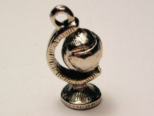 World Globe Genuine American Pewter Charm