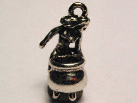 Naked Girl With Cauldron Genuine American Pewter Charm