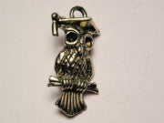 Wise Old Owl Genuine American Pewter Charm