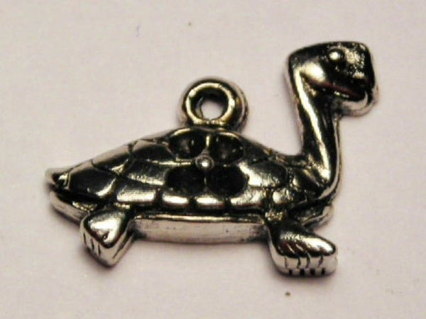 Long Neck Silly Turtle Genuine American Pewter Charm