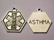 Medical Alert Asthma Genuine American Pewter Charm