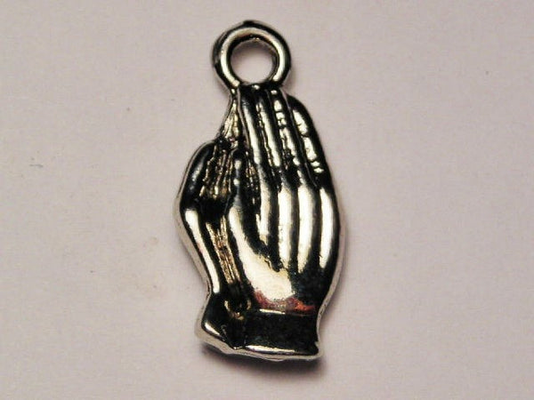 Praying Hands Style 1 Genuine American Pewter Charm