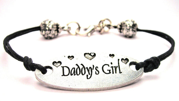 Daddy's Girl Black Cord Connector Bracelet
