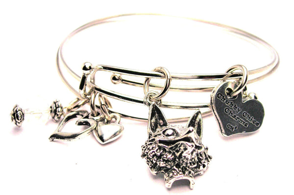 fox bracelet, fox bangles, fox jewelry, fox head bracelet, animal bracelet