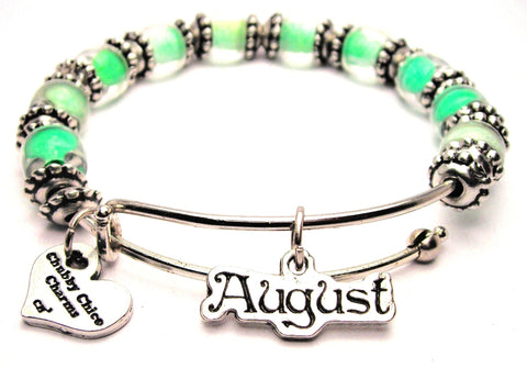 august bracelet, birth month bracelet, zodiac bracelet, birthstone jewelry, birthstone bracelet