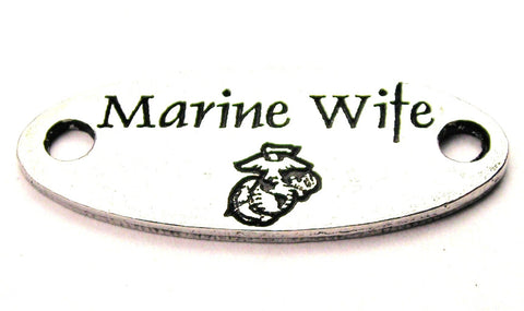 Marine Wife - 2 Hole Connector Genuine American Pewter Charm
