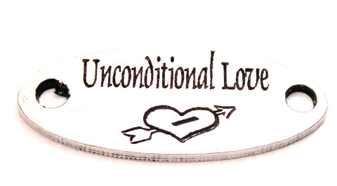 Unconditional Love - 2 Hole Connector Genuine American Pewter Charm