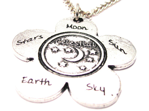 The Celestial Flower Large Single Charm Necklace