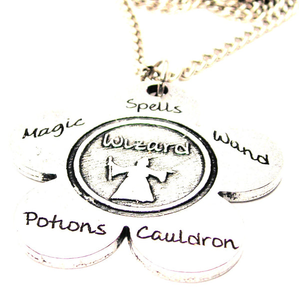 The Wizards Flower Large Single Charm Necklace