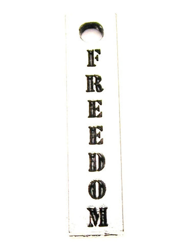 Freedom Long Tab Genuine American Pewter Charm