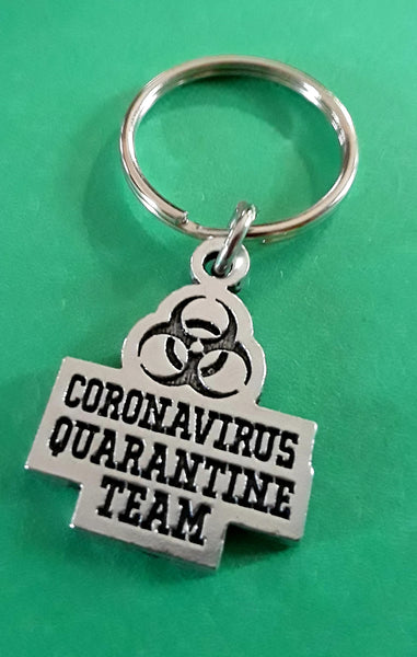 Corona virus quarantine team keychain
