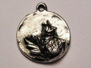 Howling At The Moon Genuine American Pewter Charm