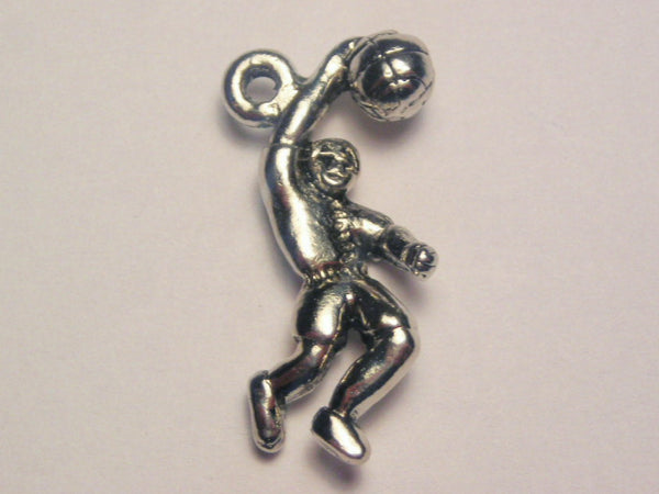 Slam Dunk Player Genuine American Pewter Charm