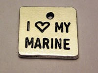 I Love My Marine Genuine American Pewter Charm