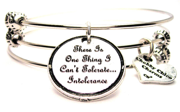 There Is One Thing I Cant Tolerate Intolerance Triple Style Expandable Bangle Bracelet