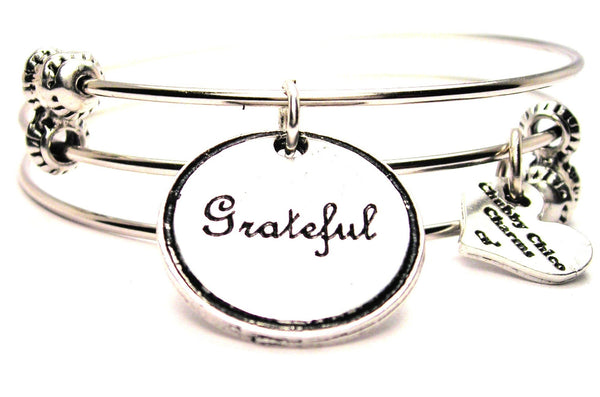 Grateful Triple Style Expandable Bangle Bracelet