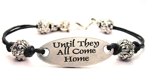 Until They All Come Home Black Cord Connector Bracelet