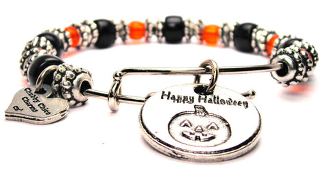halloween bracelet, halloween jewelry, happy halloween bracelet, holiday jewelry
