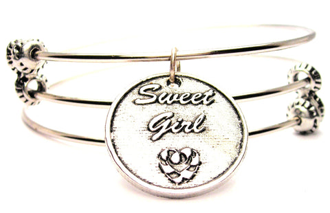 Sweet Girl Triple Style Expandable Bangle Bracelet