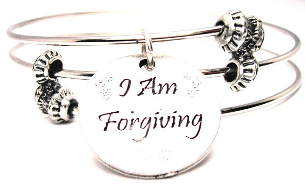 I Am Forgiving Triple Style Expandable Bangle Bracelet
